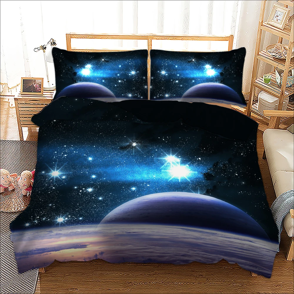 

3D galaxy Bedding Set kids Duvet Cover pillowcase Twin Full Queen King Size 3PCS