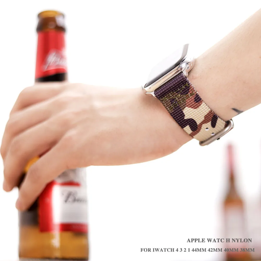Хит продаж нейлоновый ремешок для часов Apple Watch серии 5 4 3 2 1 спортивный браслет 42
