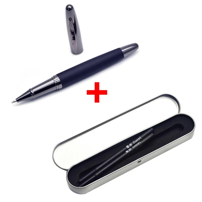 gift-black ink CCCAGYA C13 черная кожа металлическая гелевая ручка, канцелярские принадлежности для офиса школы аристократия темперамент DIY отель бизнес Подарочная шариковая ручка - Цвет: gift-black ink