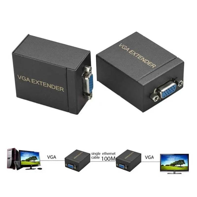Адаптер VGA к RJ45 60 м адаптер сетевого сигнала Ethernet кабель передатчик приемник