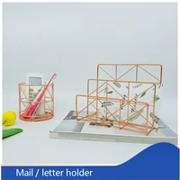 mail organizer 2 slots letter sorter metal mail holder office organization for mails files books brochures postcards