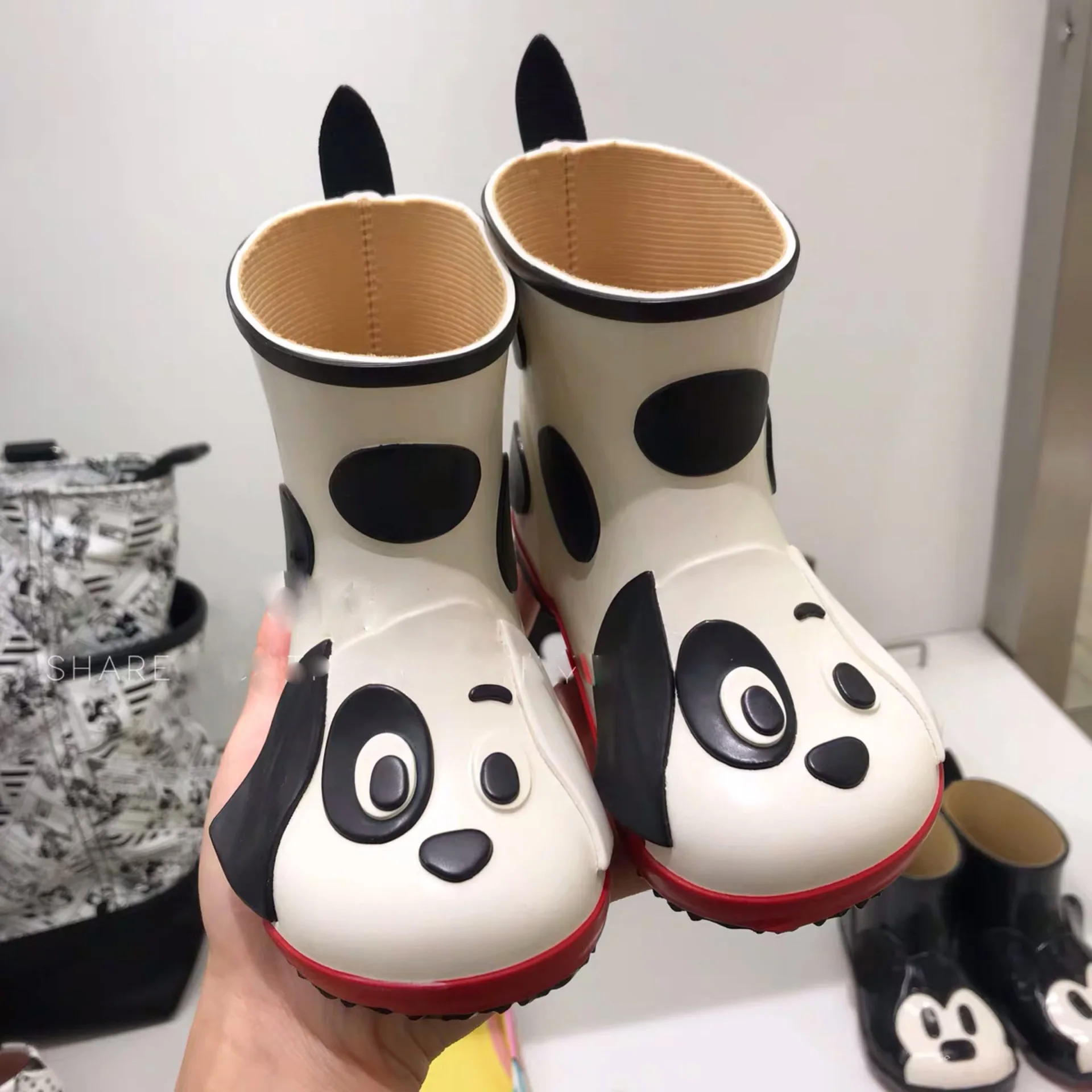 shoes Непромокаемые сапоги; Новинка года; милые детские резиновые сапоги из ПВХ с рисунком для девочек; Kalosze Dla Dzieci; Водонепроницаемая детская водонепроницаемая обувь - Цвет: shoes