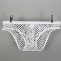 sexy mens underwear transparent briefs comfortable breathable mesh underpants front convex see through mens briefs elastic bag