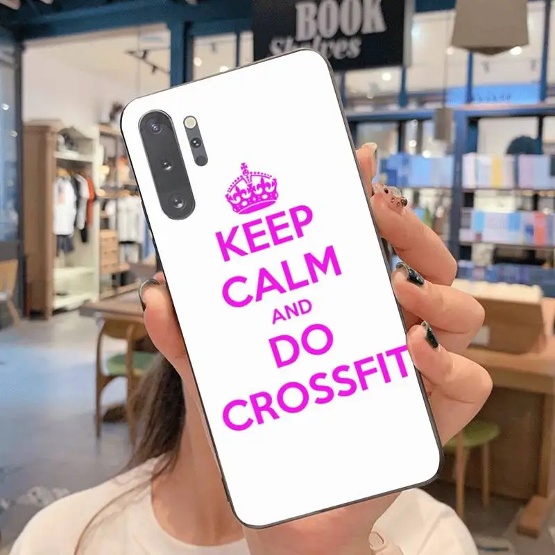 keep calm and crossfit on Newly Arrived Black Cell Phone Case For Samsung Note 7 8 9 10 pro Galaxy J7 J8 J6 Plus 2018 Prime | Мобильные