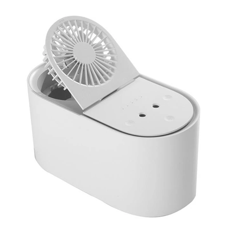 

Desk Fan,Air Circulator Fan with Cool Mist Humidifier 1.6 L Mute Fan,3 Speeds,Personal Table Cooling Fan for Home&Office