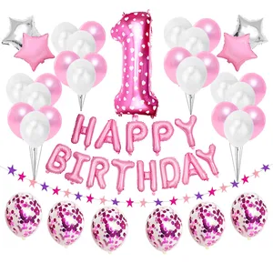 Набор воздушных шаров с цифрами для 1, 2, 3, 4, 5, 6, 7, 8, 9, 10, 18, 21, 30, 40, 50 лет, праздвечерние чные украшения для детей, девочек, взрослых, женщин, 37 шт.