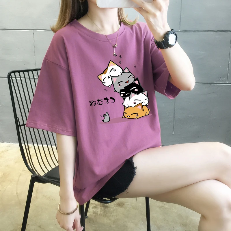 

2020 Tops T Shirt Women Cotton Female Tshirt red