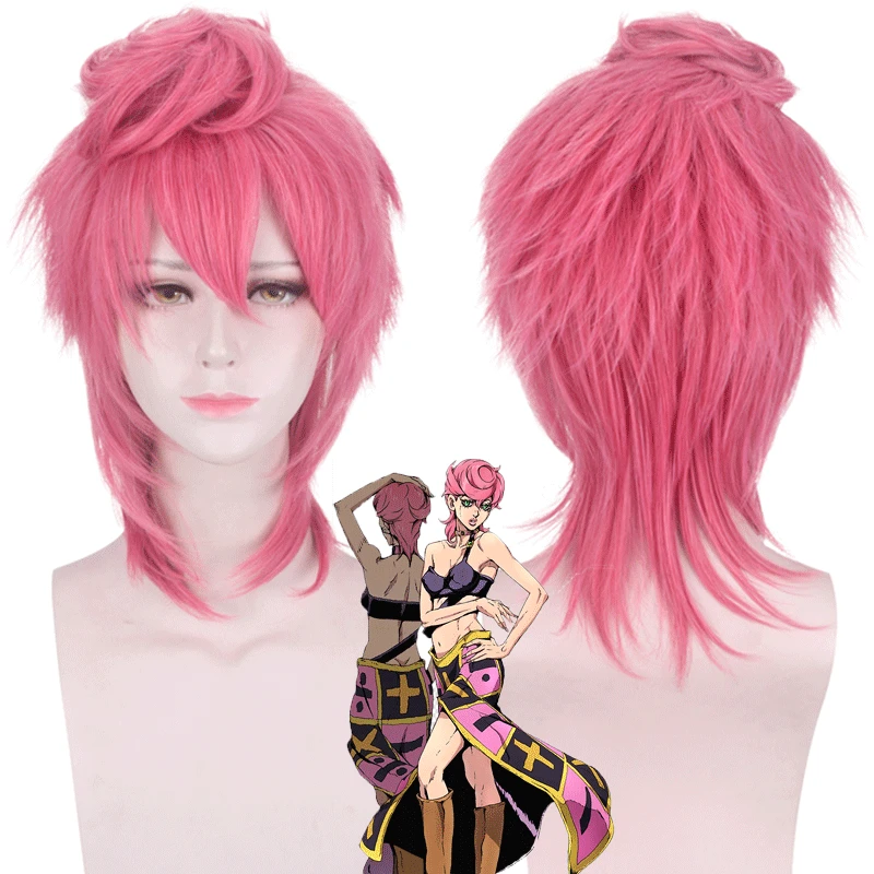 Аниме JOJO странные приключения Золотой ветер Trish Una косплей парик волос костюм