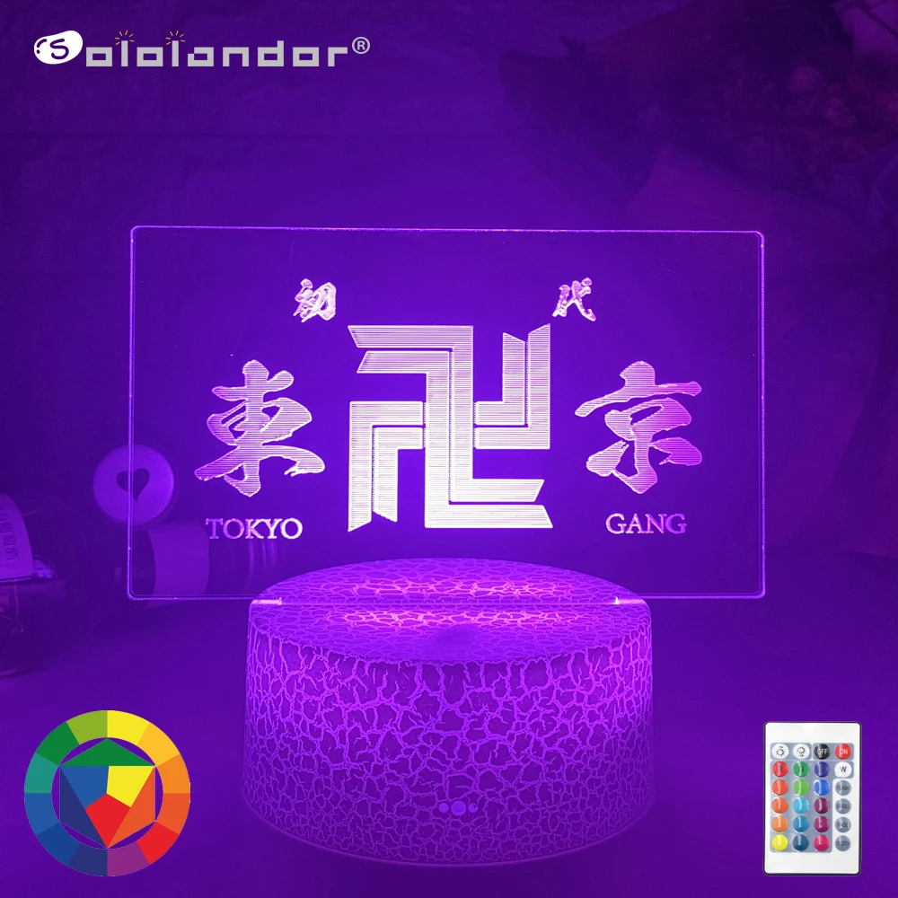 

Anime LED Light Tokyo Revengers for Kids Child Bedroom Decoration Birthday Gift Room Decor Desk Manga 3d Lamp Tokyo Revengers