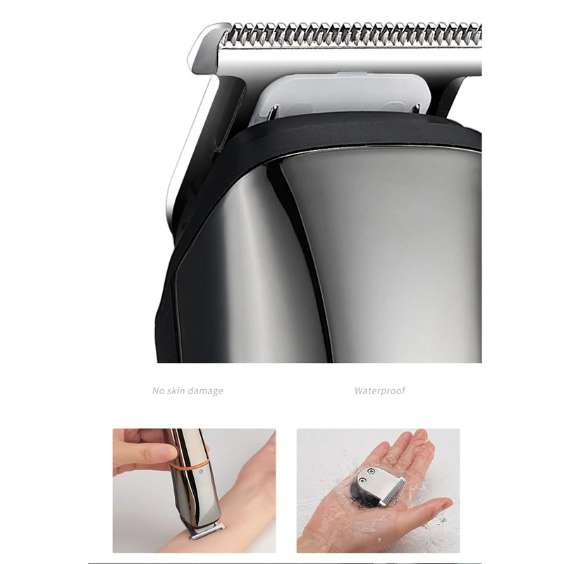 

Hot TOD-Beard Trimmer for Men Waterproof Hair Clippers Body Nose Hair Groomer Cordless Trimmer 6 in 1 Grooming Kit