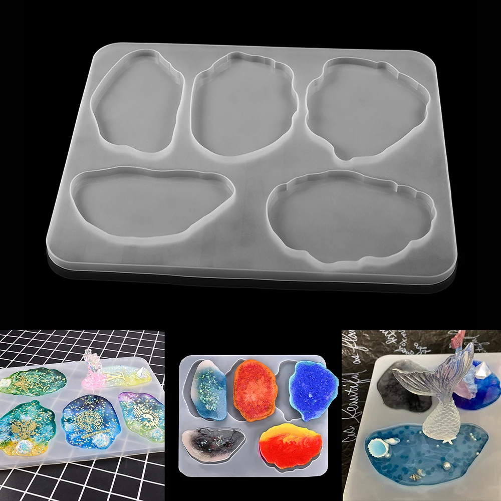 

1Pcs Irregular Glass Tea Coaster Cloud Shape Silicone Molds UV Epoxy Resin Mould for DIY Craft Jewelry Making Table Decoration