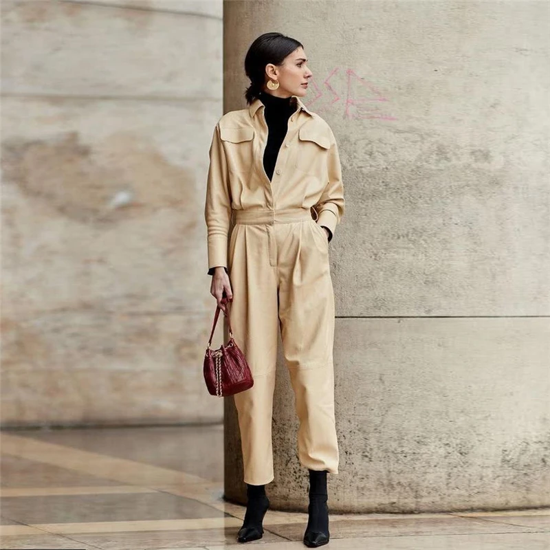 Женский комбинезон с длинным рукавом элегантные осенне зимние джинсы