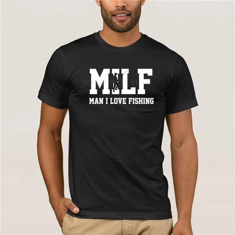 

Verano moda MILF camiseta peces hombres de manga corta de algod n Hombre I Love Fishinger
