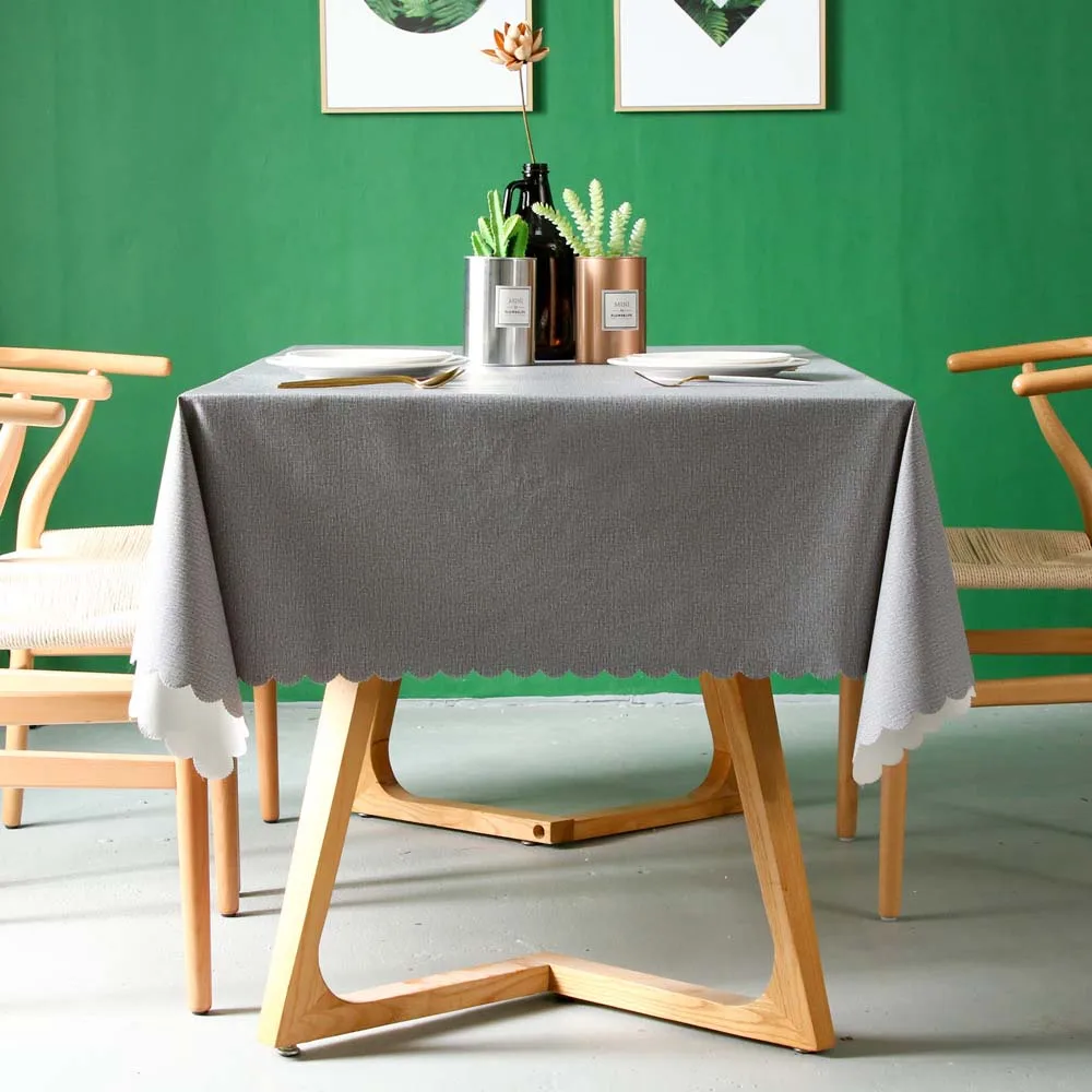 Waterproof Anti-scalding PVC Tablecloth Cover Rectangular Lace Mat Kitchen Oil cloth Glass Soft Cloth Table | Дом и сад