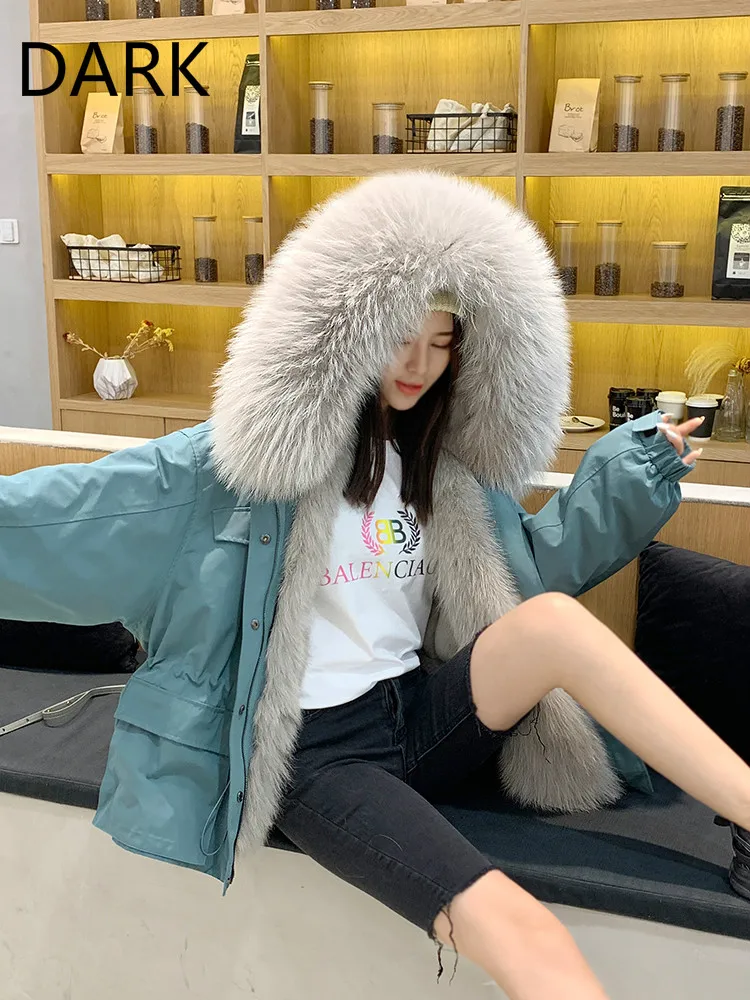 [DARK]2020 новый стиль женская меховая парка с подкладкой из лисьего меха шуба