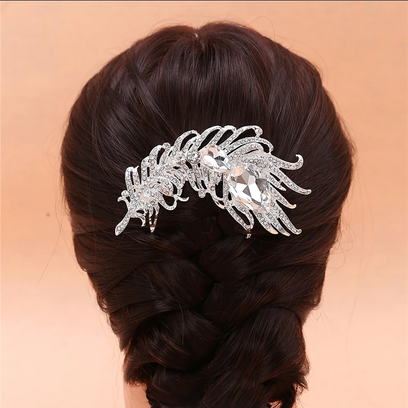 Linglewei новые аксессуары для волос свадебный головной убор гребень в виде пера