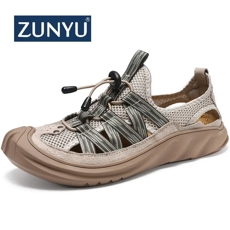 Мужские мягкие сандалии ZUNYU Новинка лета 2020 удобная обувь для воды пляжные