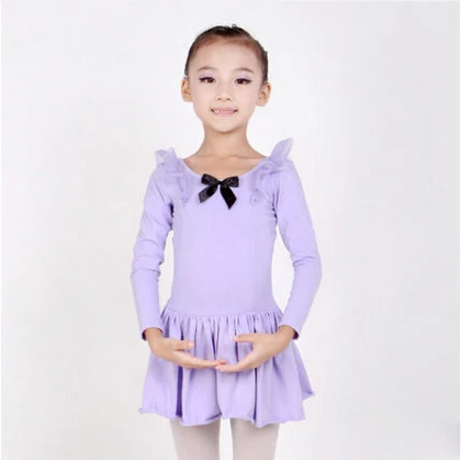 Пышное Хлопковое платье для девочек с длинным рукавом розового и синего цветов |