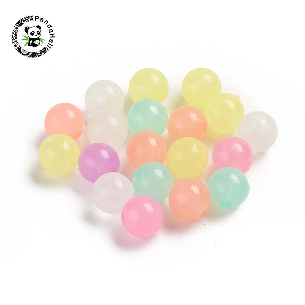 

500g Colorful Luminous Acrylic Beads Glow in the Dark For DIY Jewelry Making