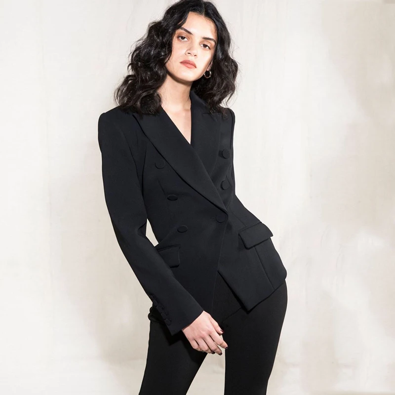 INDRESSME зима новые модные женские Сексуальные Платья офисные женские комплекты из двух предметов блейзер с длинным рукавом Топ и расклешенные брюки костюмы