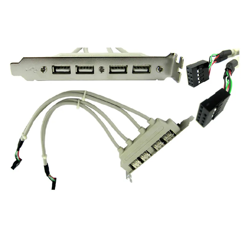 4 порта USB 2 0 мама к 9 контактному разъему материнской платы Кабель адаптер с