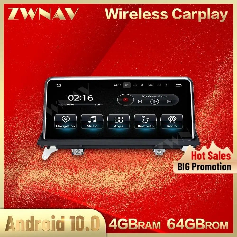 

4+64 Android 10.0 Screen Car Multimedia Player For BMW X5 E70 F15 2008-2013 GPS NAVIGATION Auto Audio Radio Stereo IPS Head Unit