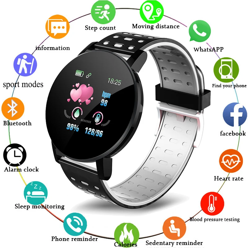 

Смарт-часы унисекс, водостойкие, с тонометром, для Android и IOS