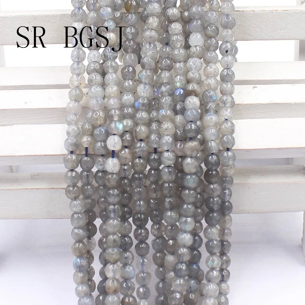 Бесплатная доставка 4 мм граненый круглый Серый лабрадорит ювелирные аксессуары