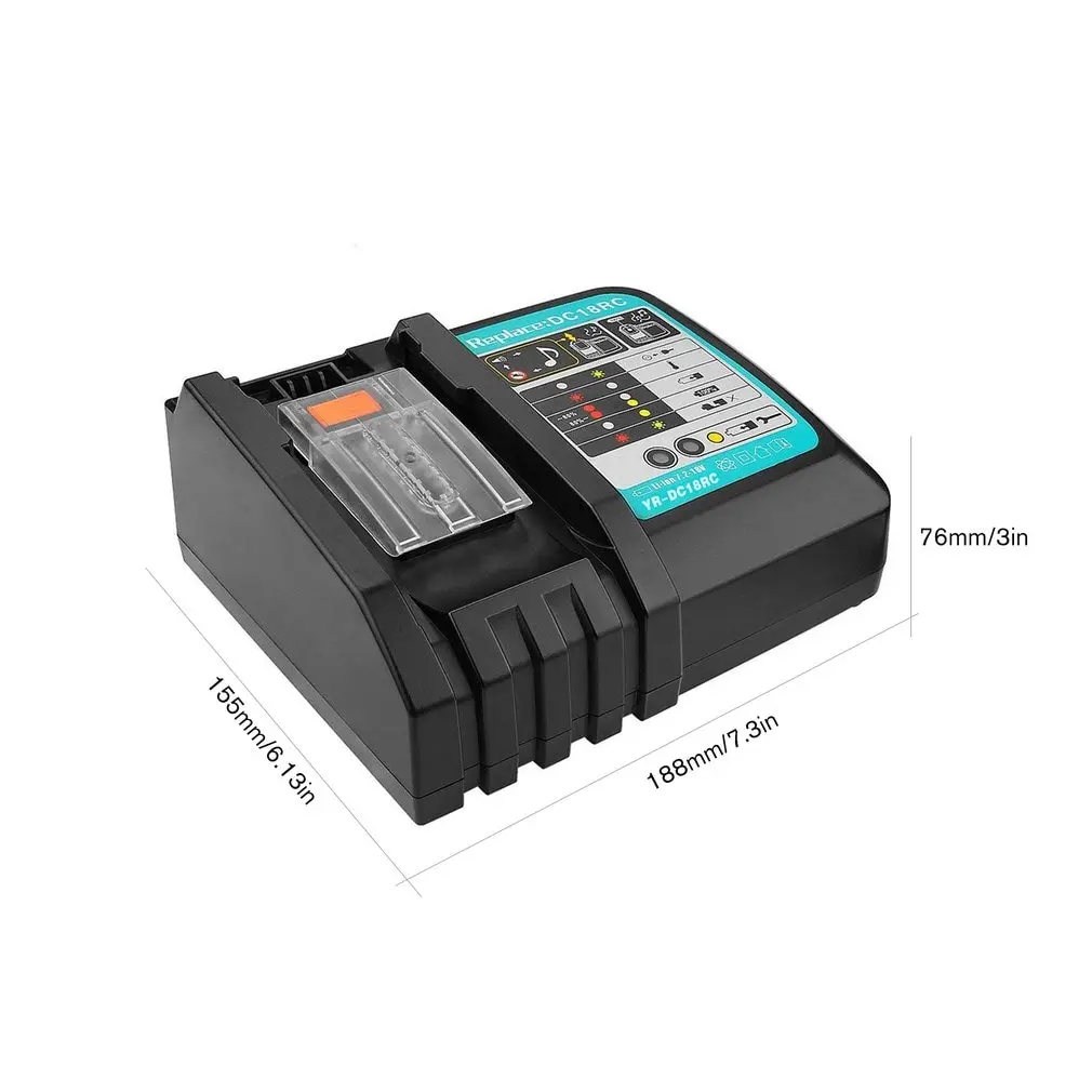 

110V-240V Li-ion Battery Charger 3A Charging Current for Makita 14.4V 18V BL1830 BL1430 DC18RC DC18RA Power Tool