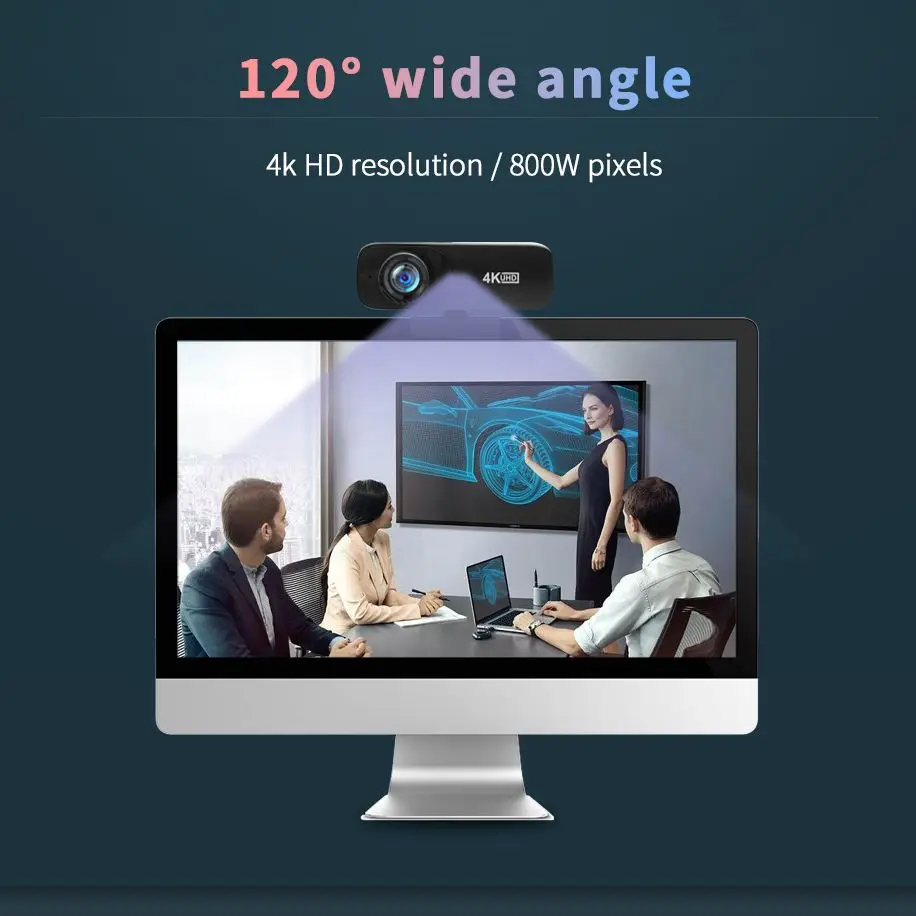 

TISHRIC Best C160 2160P Webcam 4K UHD 38402160P Web Cam 800W Pixels Computer Camera 120 Wide Angle Web Camera with Microphone