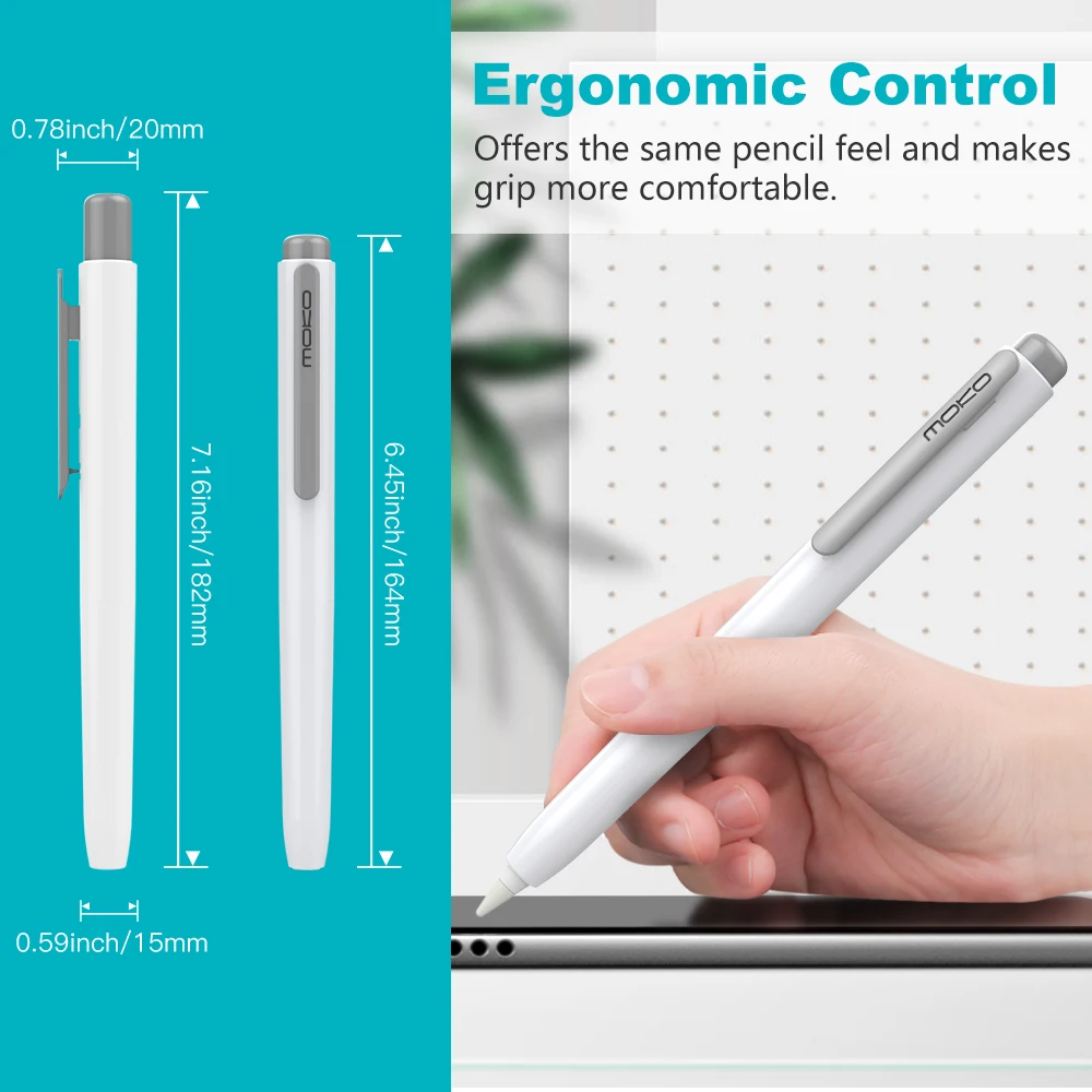 

MoKo Holder Case for Apple Pencil 2nd Generation,Retractable Tip Protection Secures Cap,Protective Cover for iPad Pro 11/12.9 in