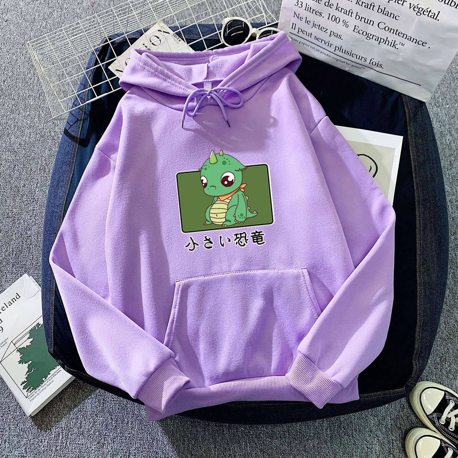 

Dinosaur Hoodies Women Fashion Splice Dinosaur Print Sweatshirt Tops Casual Long Sleeve kawaii Clothes ropa mujer hoodie Tops