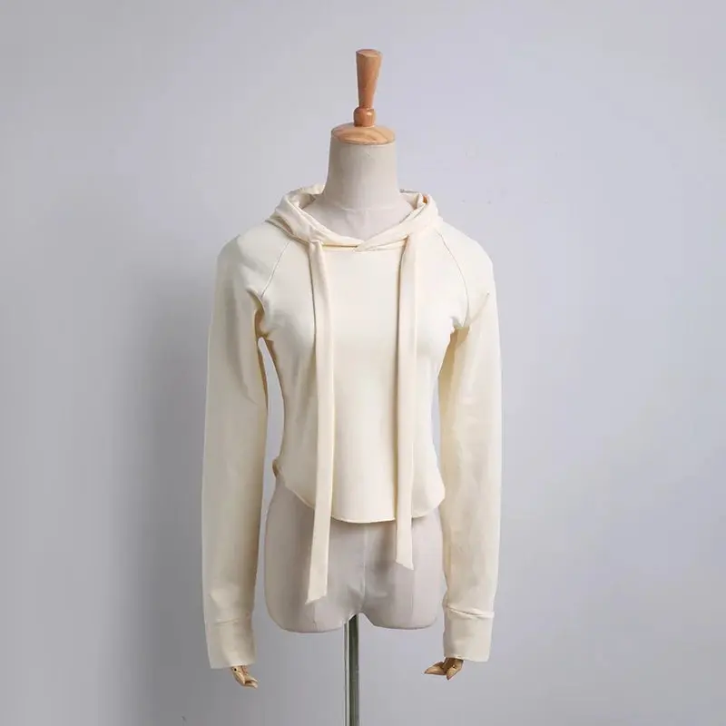 Свитшот женский однотонный с длинным рукавом и капюшоном в стиле Звезд|Женские