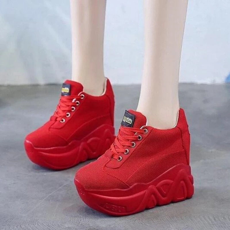 

Новое поступление Модная обувь женская обувь с высоким берцем женские ботильоны на платформе; Basket Femme; Chaussures Femmes; Обувь, визуально увеличива...