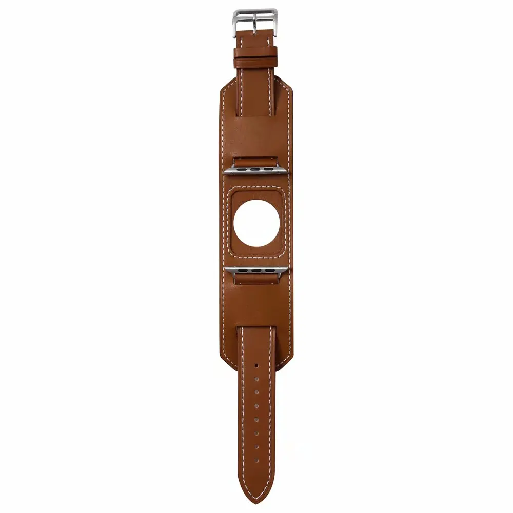 brown 38 мм 42 мм кожаный браслет для Apple Watch ремешок 44 мм 40 мм браслет ремешок для iWatch 4 3 2 1 - Цвет ремешка: brown