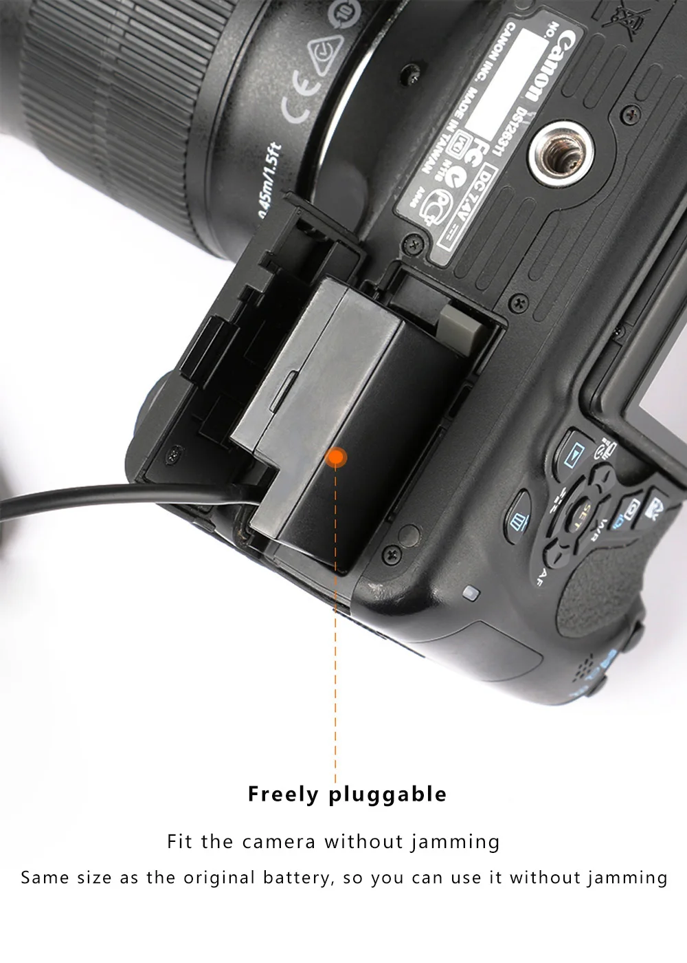 Фото Флуоресцентный USB-C адаптер питания, флуоресцентный аккумулятор, внешний аккумулятор для аккумулятора LP-E8, для Canon EOS Rebel T5i T4i T3i T2i Kiss X7 №5