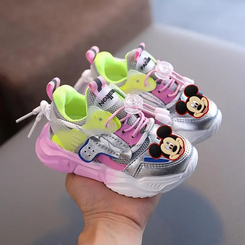 Детская обувь с Микки Маусом демпфирующие повседневные кроссовки для маленьких