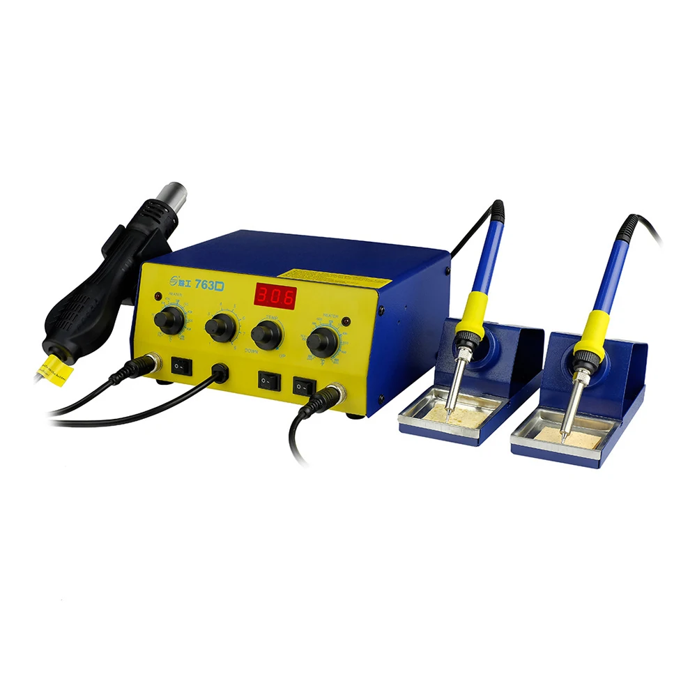 Yaogong 763D пистолет горячего воздуха станция для распайки три в одном мобильные