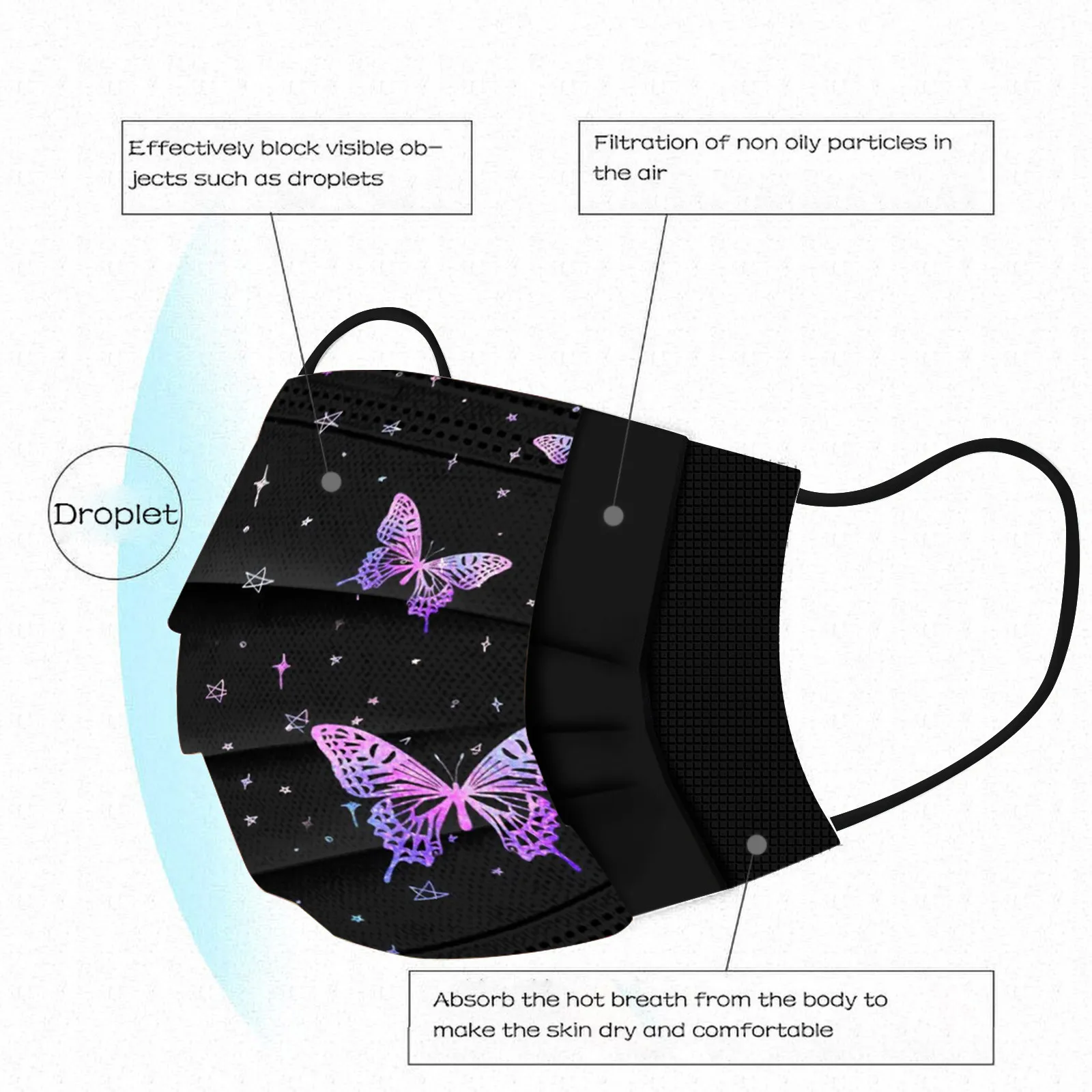 10 шт. одноразовые маски-бабочки для лица | Тематическая одежда и униформа