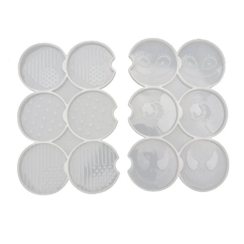 

2 Pcs/Set Coaster Epoxy Resin Mold Table Cup Mat Casting Silicone Mould DIY Crafts Jewelry Placemat Plate Decoration Making Tool