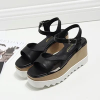 women wedges sandals leather high heels summer office lady platform korean style sandalias woman shoes mothers day gift