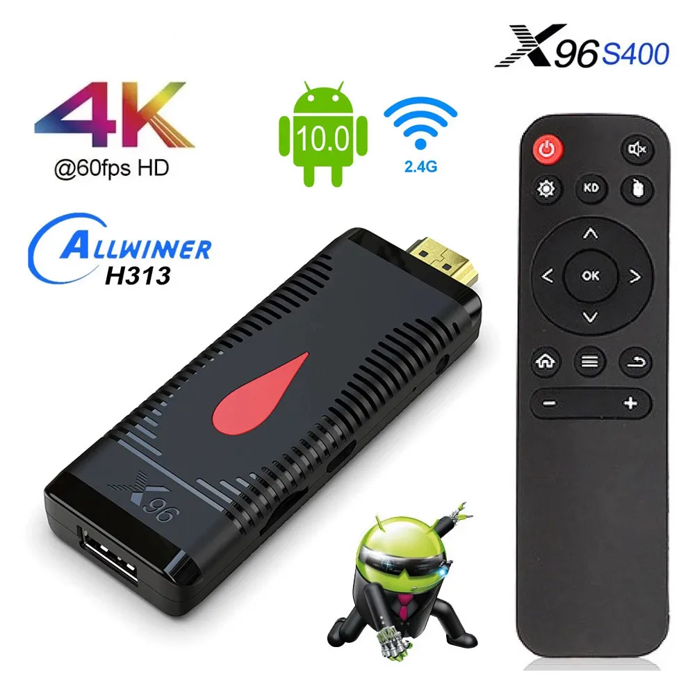 

4K HD TV set-top box X96 S400, Android 10, mini dongle, Allwinner H313 quad-core TV box, Wifi 2.4 GHz TV box , for YouTube