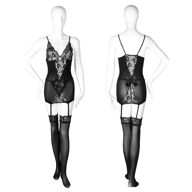 

AisolinLace One-Piece Wrapped Skirt Sling One-Piece Pantyhose Sexy Seduction European and American Sexy Stockings Underwear