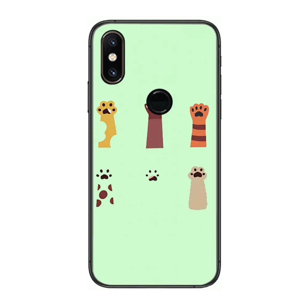 

Cute dog paw Style cartoon Phone Case For xiaomi M2 C3 X3 F2 Lite NFC 6 5 x Poco k30 Pro Anime Black Cover Silicone Back Pretty