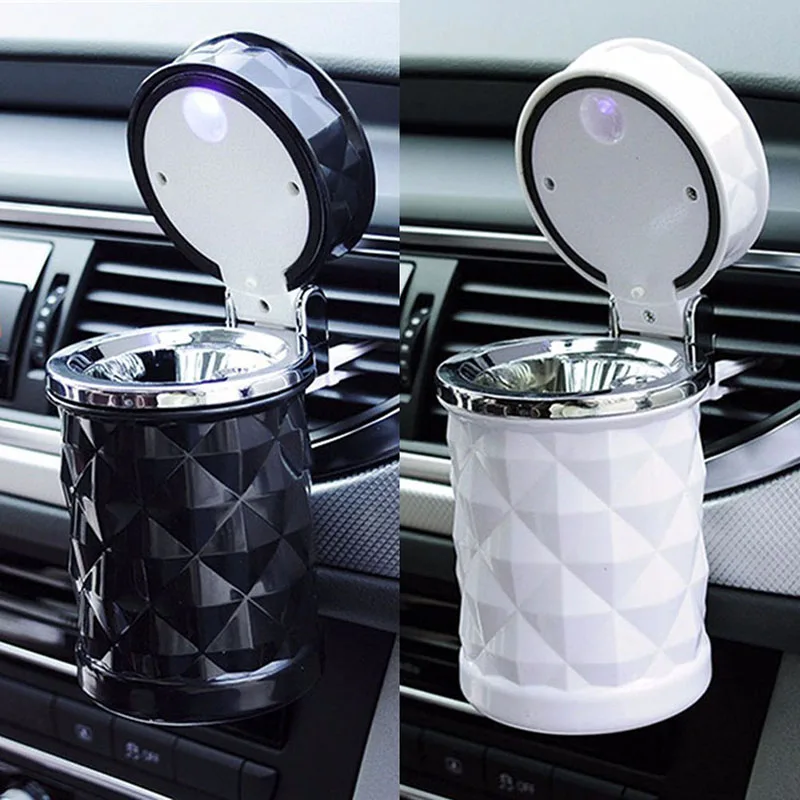

Car Accessories Portable LED Light Car Ashtray Universal Cigarette Cylinder Holder Car Styling 2019