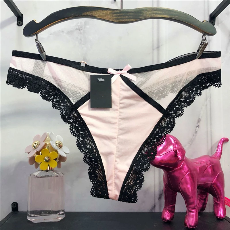 

Lace Lingerie Sexy Cross-belt Thong Women's Bowknot Briefs Hollow Out Seamless Panties Women's G-string Underwear