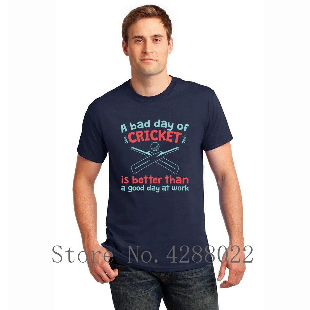 

A Bad Day Of Cricket Funny Gift Distressed T-Shirt Man Short Sleeve Novelty Tshirt 2018 Camisetas Big Size Xxxl Funky Top Tee