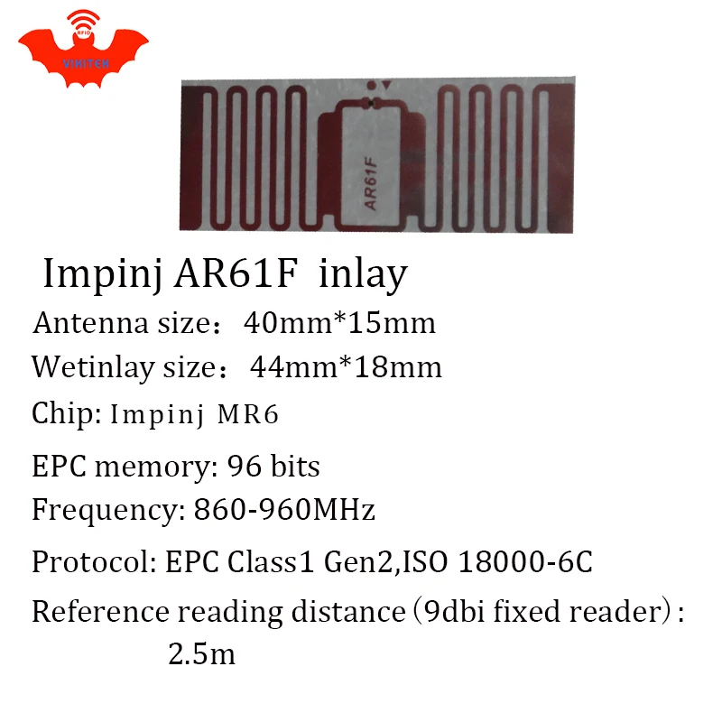 RFID наклейка UHF tag impinj MonzaR6 AR61F EPC 6C влажная инкрустация 915mhz868m860-960MHZ 500 шт. Бесплатная