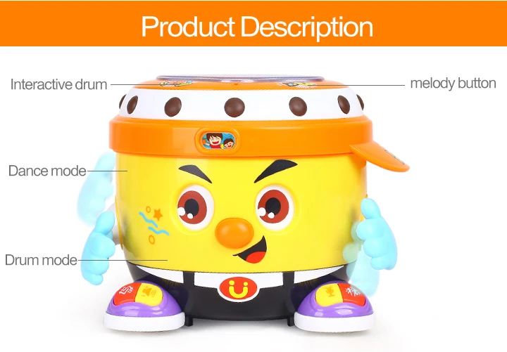 HOLA TOYS 6107 детская игрушка DJ вечерние барабанные игрушки с музыкой и светом Обучающие Развивающие игрушки для подарков