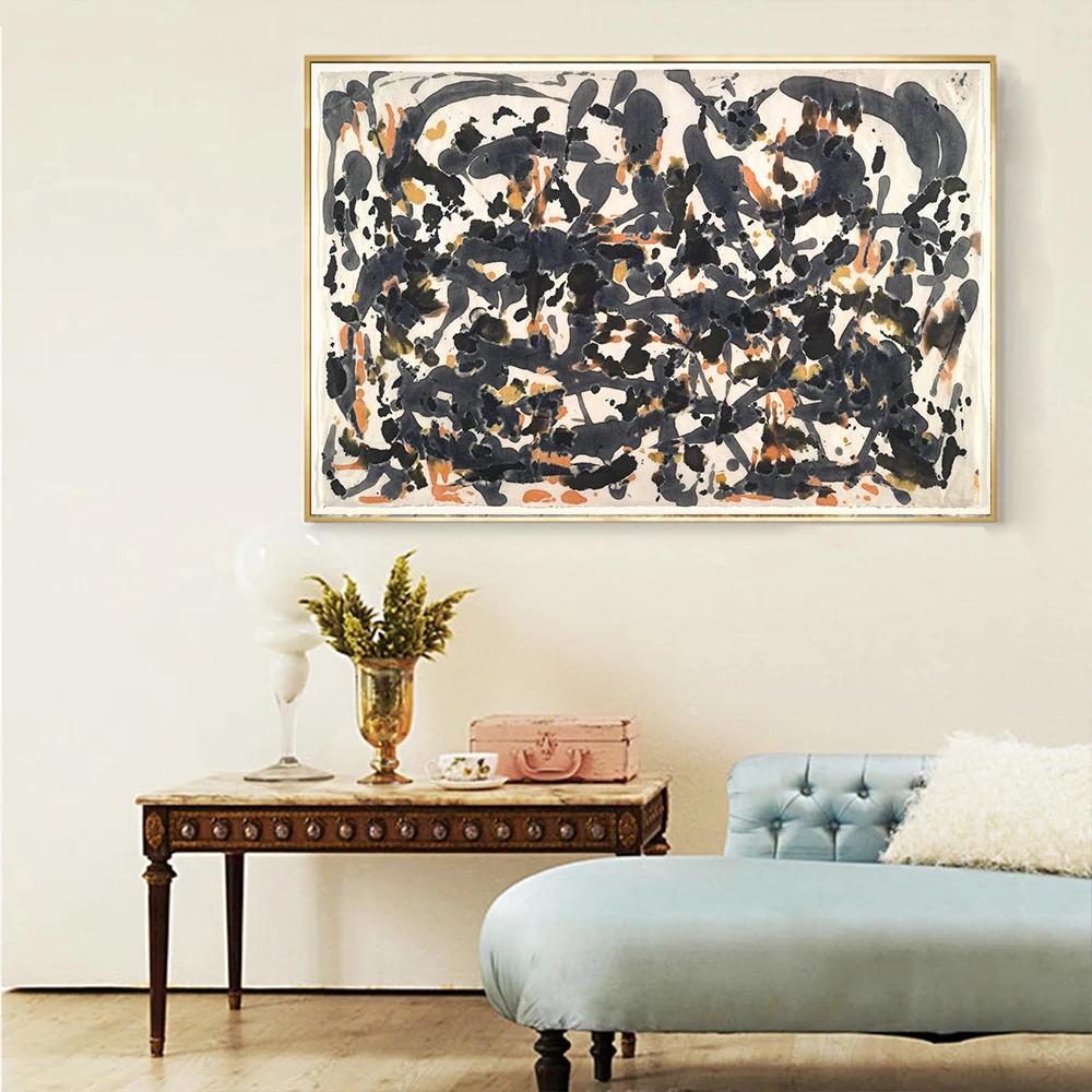 

Citon Jackson Pollock《Untitled》Canvas Art Oil Painting World Famous Artwork Poster Picture Modern Wall Decor Home Decoration